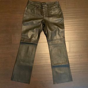 Black Moda International size 10 real leather jeans